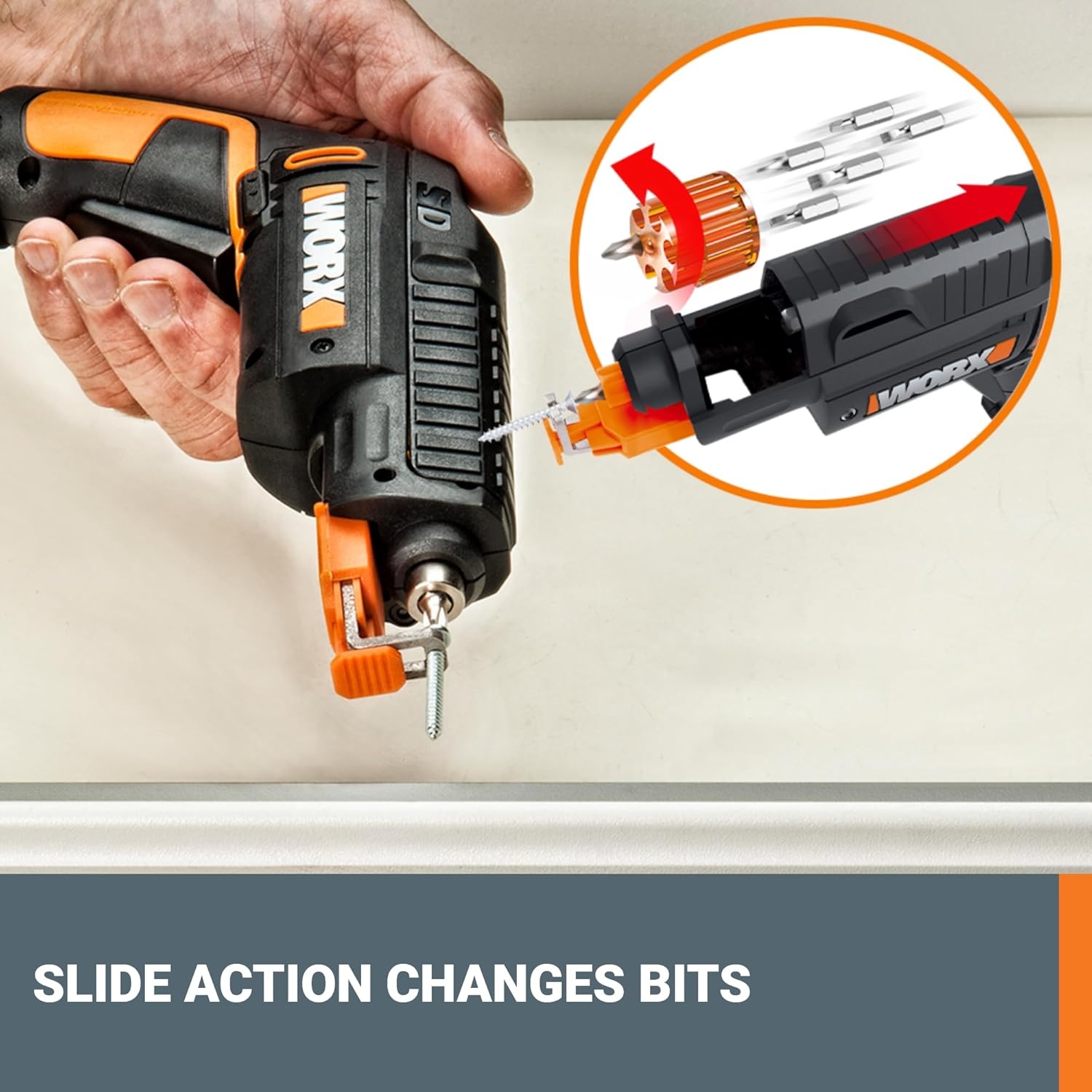 image:imageWORX 4V Electric Screwdriver Rechargeable Cordless Power Screwdriver Set with 6 Bits Screw Holder USBType C Charging Cable  WX255L5WX255L5USBWCASE