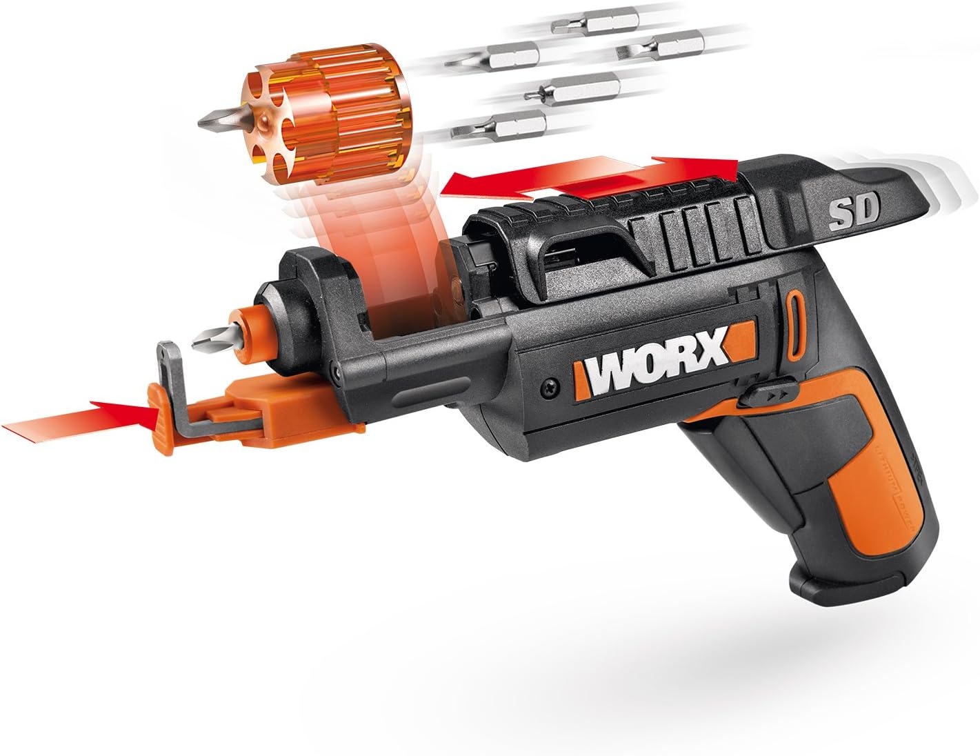 image:imageWORX 4V Electric Screwdriver Rechargeable Cordless Power Screwdriver Set with 6 Bits Screw Holder USBType C Charging Cable  WX255L5WX255LAC