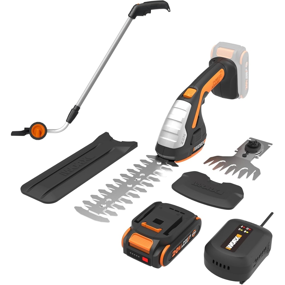 image:imageWORX 2 in 1 Cordless Hedge Trimmer 4 Grass Shear amp 8 Shrub Trimmer with 2 Blades Battery amp Charger Not Included WG80198 20V Shrubber Trimmer w4 Grass Shear120Ah Battery