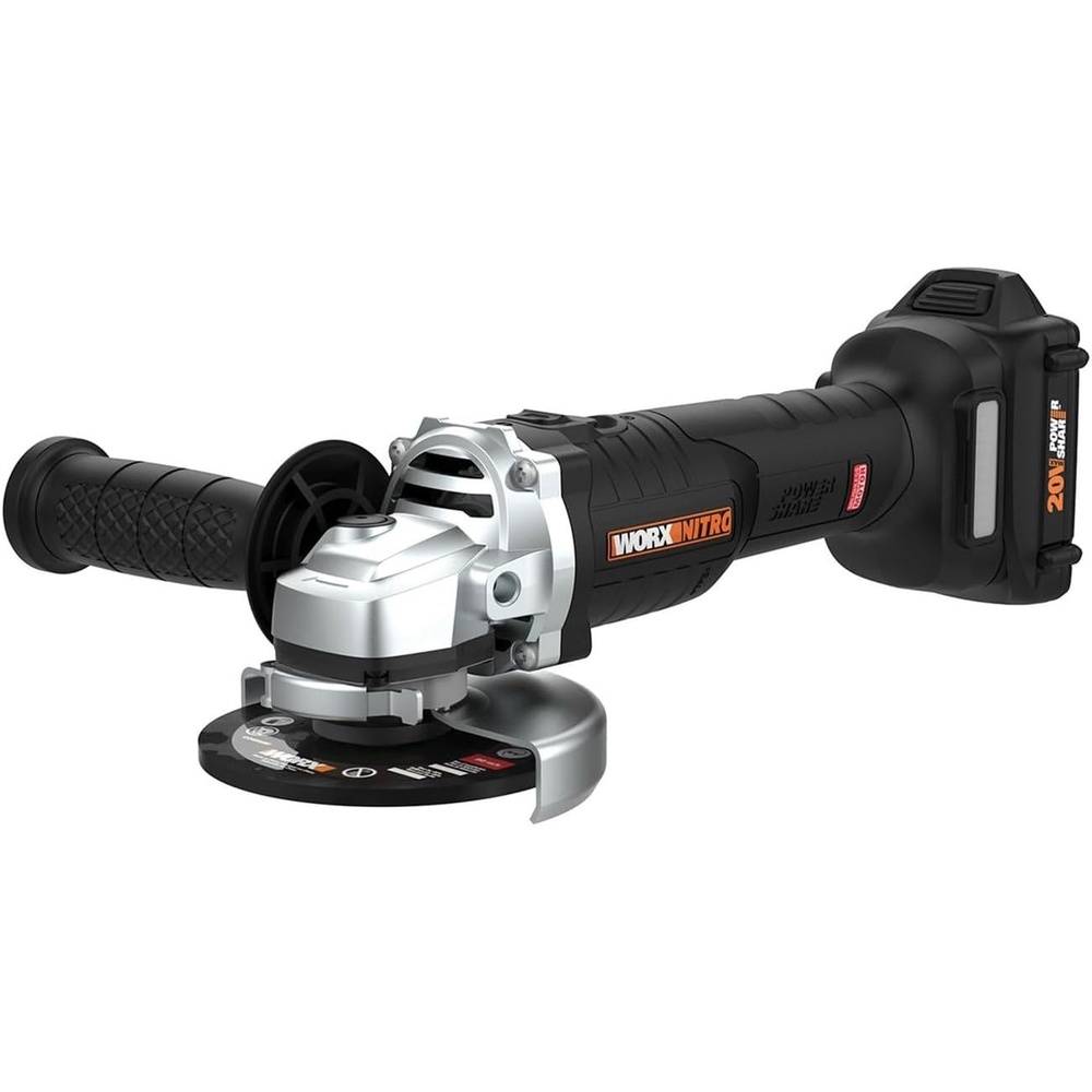 image:imageWORX 20V Brushless 45 Cordless Angle Grinder WX812L  8500 RPM antikickback protection slim lightweight frame battery amp accessory kit for metal cutting amp grinding