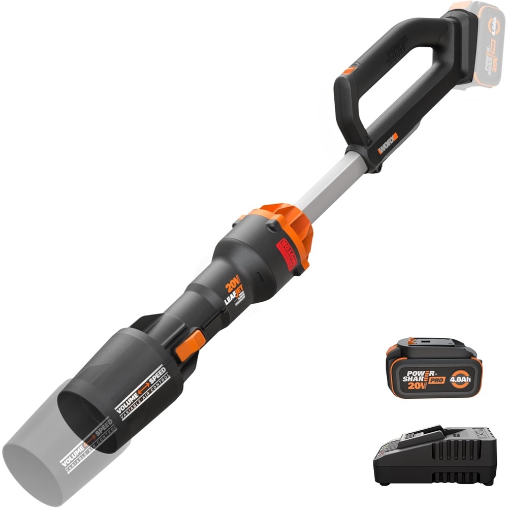image:imageWORX Nitro Cordless Leaf Blower Electric Blower with 620 CFM amp 165 MPH Blowers for Lawn Care with Brushless Motor amp 3 Speed Control 2  40 Ah Batteries amp Charger Included WG585410CFM 20V Blower w140 Ah Battery