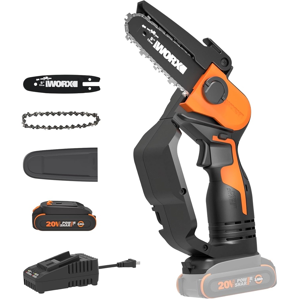 image:imageWORX WG3249 20V Power Share 5 Cordless Pruning Saw Bare Tool Only Black and Orange5 22 fts Pruning Saw 20Ah Battery