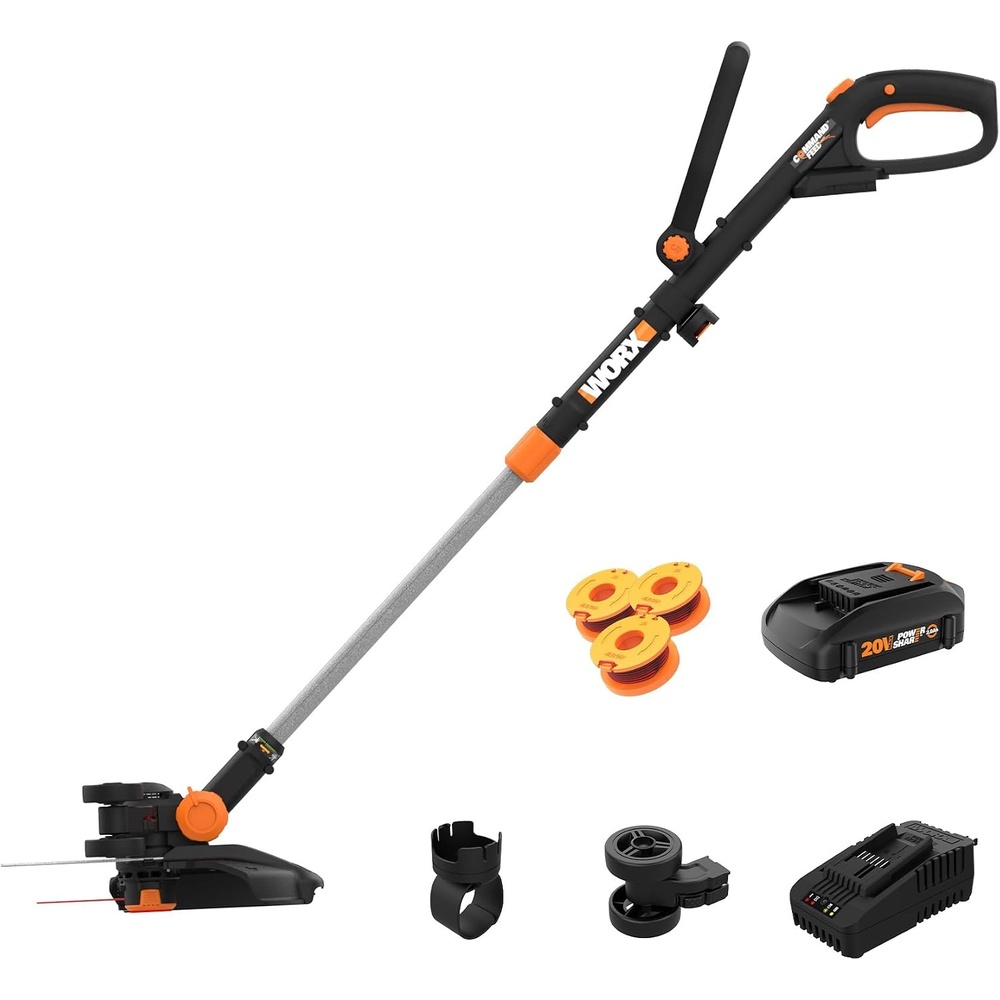 image:imageWorx 3 in 1 Cordless String TrimmerLawn EdgerMini Mower  12 Electric Weed Wacker with Command Feed 20V Weed Eater with 55 LBS Battery amp Charger Included WG17023 in 1 Trimmer w1 Battery  20 Ah Charger