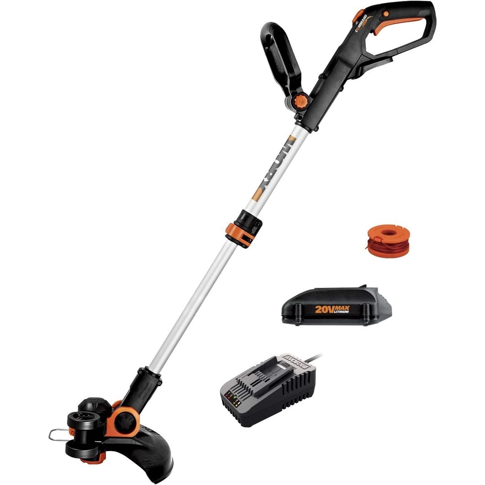 image:imageWorx Cordless String Trimmer amp Lawn Edger 12 Electric Weed Wacker with Command Feed 20V Weed Eater with 463 LBS Batteries amp Charger Not Included WG16392 in 1 Trimmer w1 Battery  20 Ah Charger