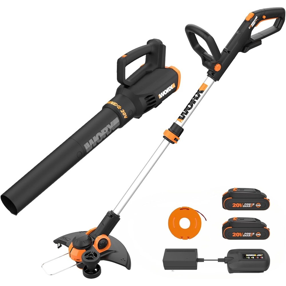 image:imageWorx Cordless String Trimmer amp Lawn Edger 12 Electric Weed Wacker with Command Feed 20V Weed Eater with 463 LBS Batteries amp Charger Not Included WG163912 Trimmer  360 CFM Blower