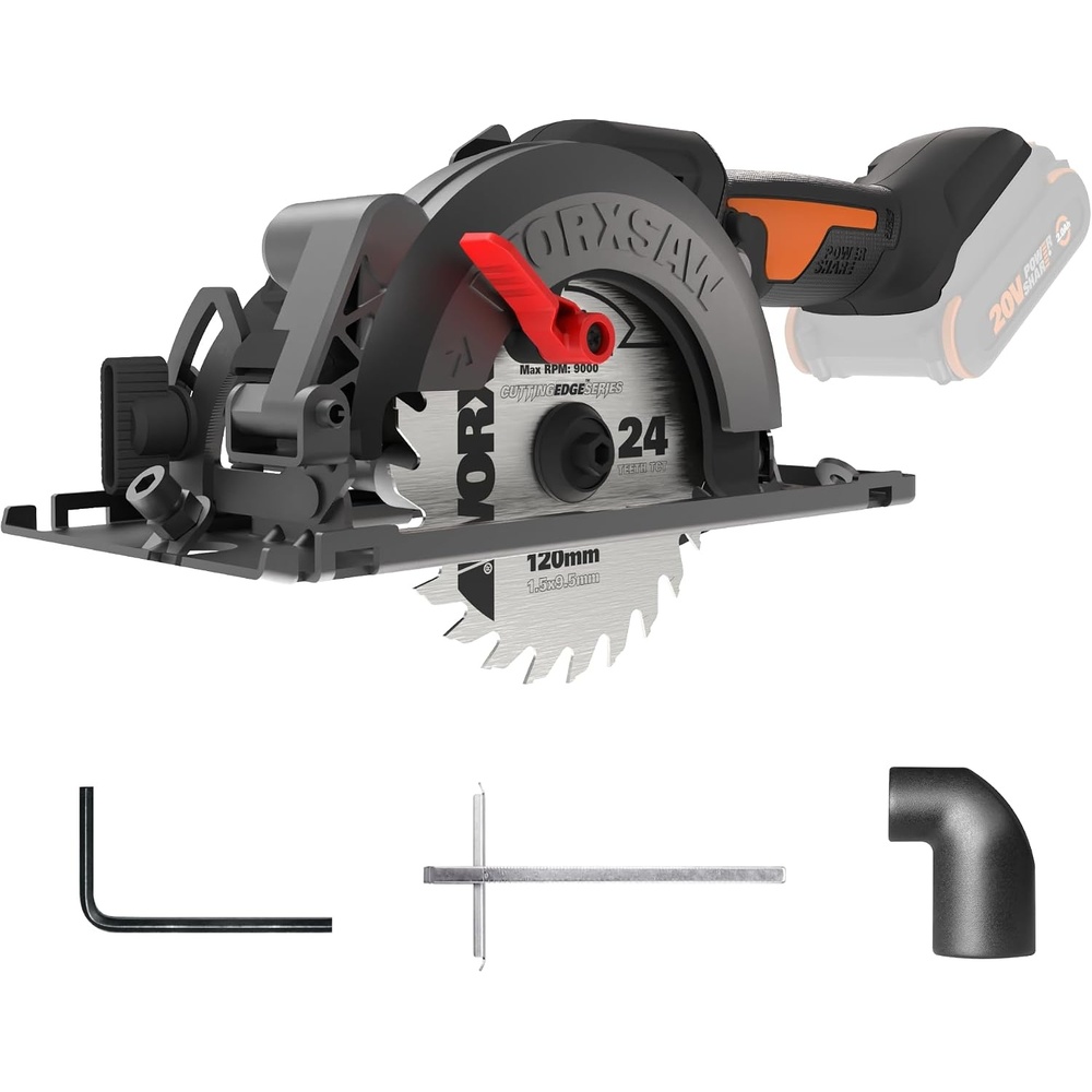 image:imageWorx WX531L9 20V Power Share WORXSAW 45 Cordless Compact Circular Saw Tool Only20V Worxsaw  Batt and Charger sold separately