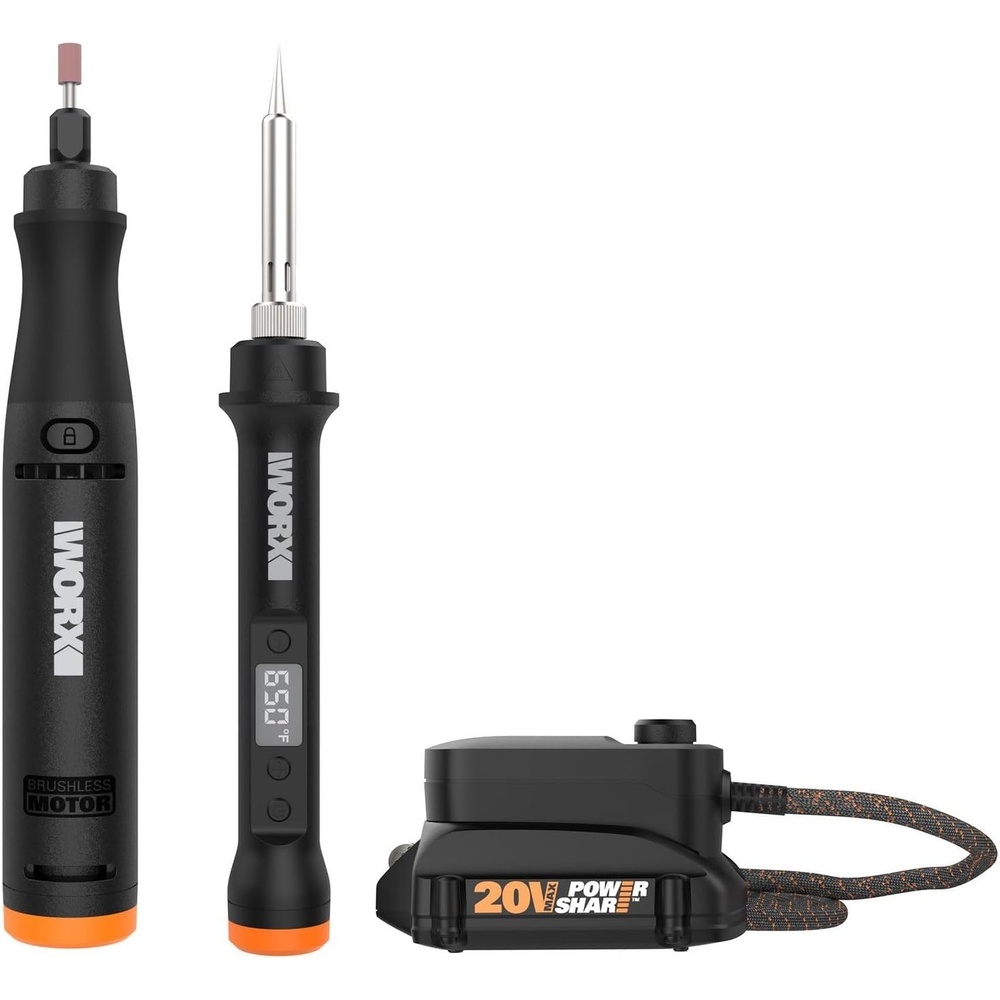 image:imageWorx WX989L 20V MAKERX 2Pc Combo Kit  Rotary Tool  Heat Gun w 42 AccessoriesMAKERX Rotary Tool  Heat Gun   Hub