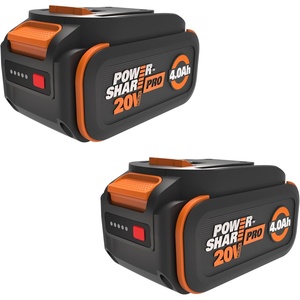 WORX 20 V Lithium-ion Battery 4.0 Ah PowerShare Pro 2 pcs WA3674.J2(4.0Ah battery *2)