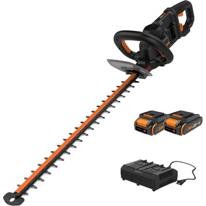 WORX 22″ Cordless Hedge Trimmer, Electric Hedge Trimmer with Dual-Action Blades, Lightweight Bush Trimmer with 4.4 LBS, Battery & Charger Not Included, WG261.9(24″ 40V Hedge Trimmer w/(2)2.0Ah Batteries)
