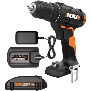 WORX Cordless Drill Driver, 20V 3/8-Inch 84-Piece Kit, WX100L.2 | Variable 2-Speed, 265 in-lb Torque, 20+1 Clutch, Lightweight and Compact, Battery & Charger Included(1/2” Cordless Drill/Driver)