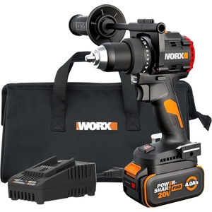 WORX Cordless Drill Driver, 20V 3/8-Inch 84-Piece Kit, WX100L.2 | Variable 2-Speed, 265 in-lb Torque, 20+1 Clutch, Lightweight and Compact, Battery & Charger Included(Cordless Drill Driver  20V 930)
