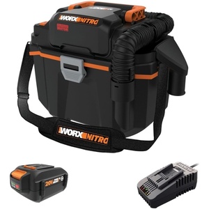 WORX Nitro WX031L 20V 2.1 Gal Cordless Wet/Dry Vacuum, Black(20V Cordless Wet/Dry Vacuum)