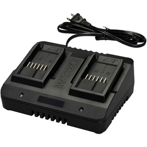 WORX WA3881 18V/20V 60 min Quick Charger, Black(2 Hour Dual Port Charger)