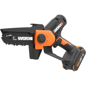 WORX WG324.9 20V Power Share 5” Cordless Pruning Saw, Bare Tool Only, Black and Orange(5″ 25 ft/s Pruning Saw 2.0Ah Battery)