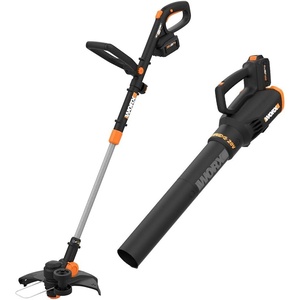 Worx 3 in 1 Cordless String Trimmer/Lawn Edger/Mini Mower | 12″ Electric Weed Wacker with Command Feed, 20V Weed Eater with 5.5 LBS, Battery & Charger Included, WG170.2(12″ Trimmer & 360CFM Blower w/(2) 4.0 Ah Batteries)