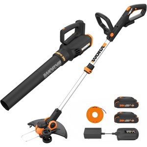 Worx Cordless String Trimmer & Lawn Edger, 12″ Electric Weed Wacker with Command Feed, 20V Weed Eater with 4.63 LBS, Batteries & Charger Not Included, WG163.9(12″ Trimmer & 360 CFM Blower)