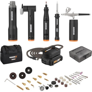 Worx MAKERX WX988L 2pc Crafting Tool Combo Kit – Rotary Tool + Wood & Metal Crafter(MAKERX(5) PC Crafting Tool Deluxe Combo)