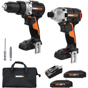 Worx Nitro 20V Impact Driver and Drill Driver with Brushless Motor, Drill Set with Storage Bag, Compact Drill and Driver Combo, Power Share Compatible WX960L – Batteries & Charger Included