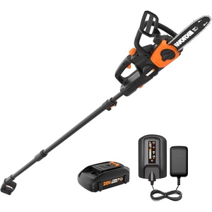 Worx WG323 20V Power Share 10″ Cordless Pole/Chain Saw with Auto-Tension (Battery & Charger Included)