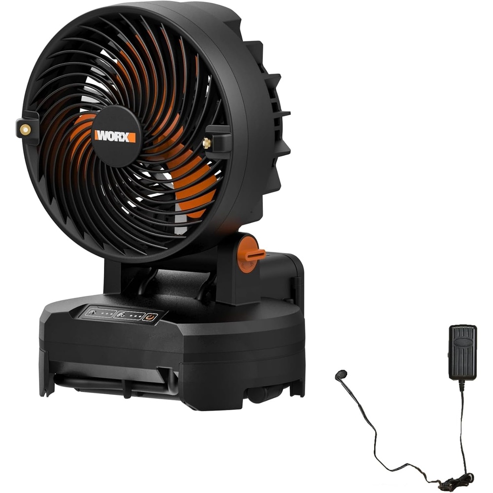 image:imageWORX Cordless Work Fan with Ready Charge 20V Compact Fan WX095L  5 lbs lightweight corded or cordless 360 head 2speed Nitro performance Battery amp Charger Included PowerShareWX097L9 Misting Fan Tool Only