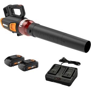 WORX Cordless Leaf Blower, 40V Electric Blower for Daily Lawn Care, WG584.9 | Battery & Charger Not Included, Brushless Power, 430CFM Airflow for Yard Debris Removal, PowerShare(430CFM 40V Blower w/(2)2.5 Ah Batteries)