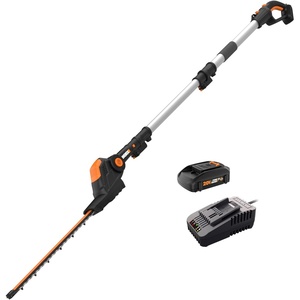 WORX Nitro 22″ Cordless Hedge Trimmer, Electric Hedge Trimmer with Dual-Action Blades & 3400 SPM, Brushless Bush Trimmer Cuts Branches 1″ Thick, 4.0 Ah Battery & Charger Included, WG263(20″ 20V Hedge Trimmer w/(1)2.0Ah Battery)