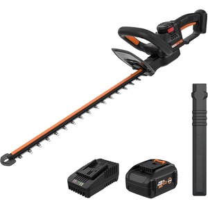 WORX Nitro 22″ Cordless Hedge Trimmer, Electric Hedge Trimmer with Dual-Action Blades & 3400 SPM, Brushless Bush Trimmer Cuts Branches 1″ Thick, 4.0 Ah Battery & Charger Included, WG263(22″ 20V Hedge Trimmer w/(1)4.0Ah Battery)