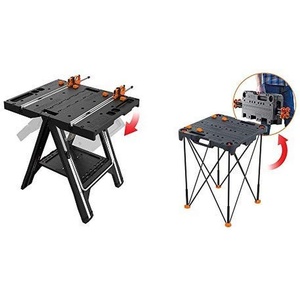 WORX Pegasus Multi-Function Work Table and Sawhorse with Quick Clamps and Holding Pegs – WX051 with Sidekick Portable Work Table