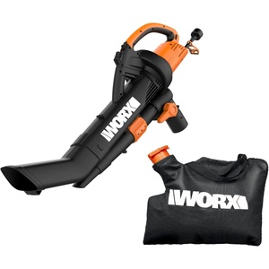 WORX Trivac 3-in-1 Electric Leaf Blower/Leaf Vacuum/Leaf Mulcher, WG509 | 350CFM & 210MPH Airflow, 18:1 Mulch Ratio for Efficient Leaf Removal, Corded(350CFM Blower/Vac/Mulcher)