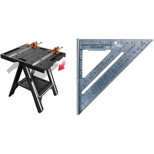 WORX WX051 Pegasus Folding Work Table & Sawhorse and SWANSON Tool Co S0101 7 Inch Speed Square, Blue