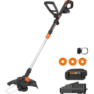 Worx 20V 13″ 3-in-1 Cordless String Trimmer/Lawn Edger/Mini Mower, WG173.9 | Battery & Charger Not Included, Command Feed, Works for Small & Medium Lawns, PowerShare(12″ 20V Trimmer w/(1) 4.0 Ah Battery)