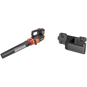Worx 40V Turbine Leaf Blower Cordless with Battery and Charger, Brushless Motor Blowers for Lawn Care, Compact and Lightweight Cordless Leaf Blower WG584 – 2 Batteries & Charger Included | WORX WA0138 Wall Mount Tool Holder