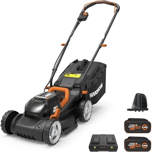 Worx Cordless Lawn Mower, 40V 20″ 3-in-1 Grass Mower for 1/2 Acre, WG751.3 | Mulching/Bagging/Side Discharge, 2 x 4.0Ah Batteries & 4.0Ah Charger Included, PowerShare(14″ 40V Mower w/(2) 4.0 Ah Batteries)