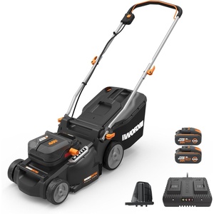 Worx Cordless Lawn Mower, 40V 20″ 3-in-1 Grass Mower for 1/2 Acre, WG751.3 | Mulching/Bagging/Side Discharge, 2 x 4.0Ah Batteries & 4.0Ah Charger Included, PowerShare(16″ 40V Mower w/(2) 4.0 Ah Batteries)