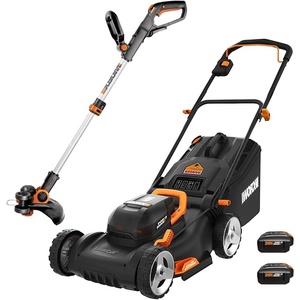 Worx Cordless Lawn Mower, 40V 20″ 3-in-1 Grass Mower for 1/2 Acre, WG751.3 | Mulching/Bagging/Side Discharge, 2 x 4.0Ah Batteries & 4.0Ah Charger Included, PowerShare(17″ Mower & 12″ Trimmer w/(2) 4.0 Ah Batteries)