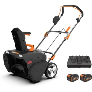 WORX 40V 20″ Cordless Snow Blower, Electric Snow Thrower for 6-Car Driveway, Snow Removal with Brushless Motor, 2 × 4.0 Ah Batteries & Charger Included, WG471(Power)